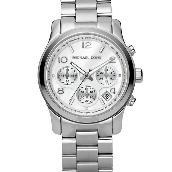 Michael Kors Runway Chronograph Quartz Silver Dial Ladies Watch M5076 - Picture 1 of 7